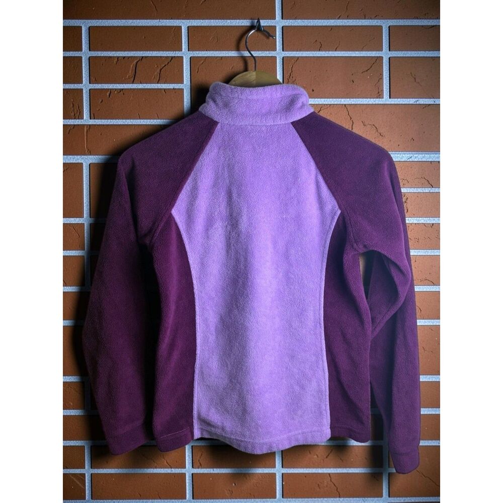 Columbia Girls Large 14–16 Purple Two Tone Full Zip Fleece Jacket - Picture 2 of 3